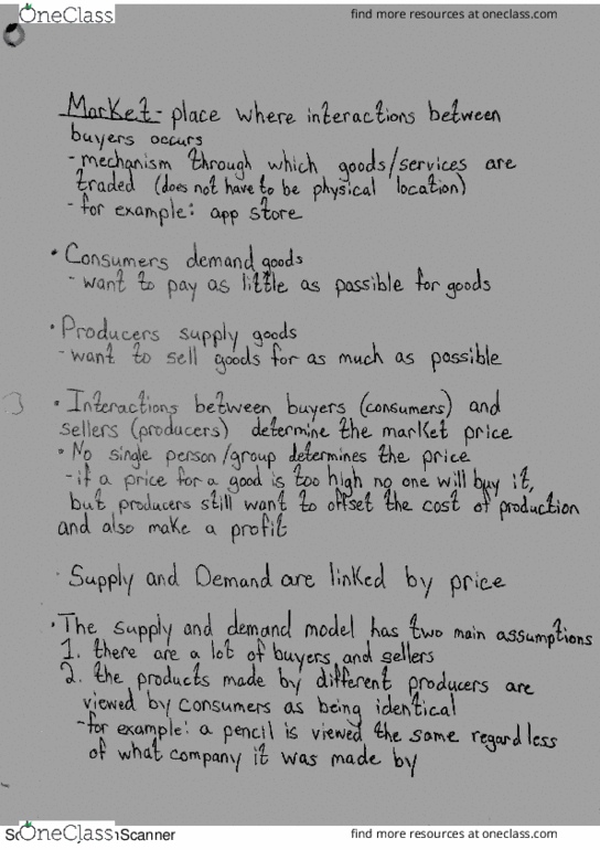 ECON 211 Lecture 5: Market and Demand Notes thumbnail
