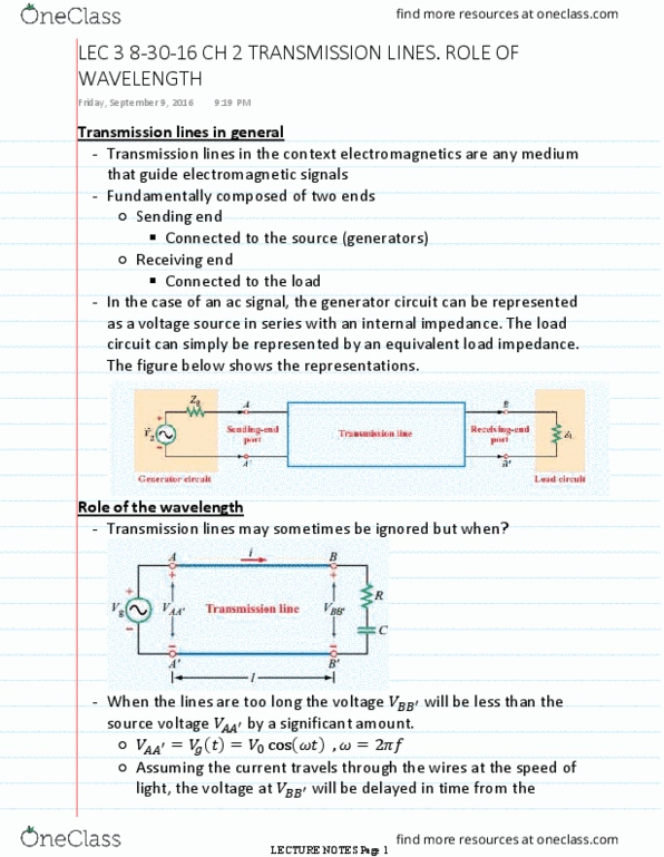 ELEG 3704 Lecture Notes - Lecture 3: Voltage Source, Electromagnetism thumbnail