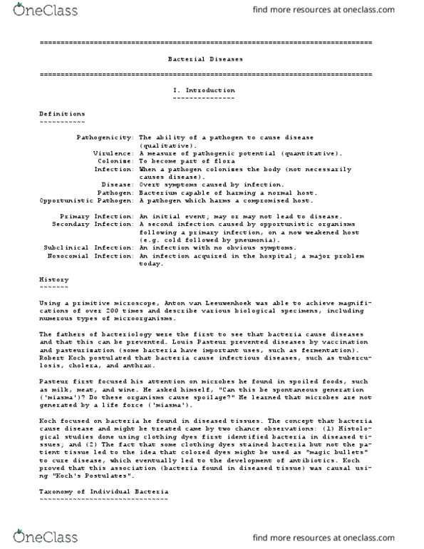 MICB 202 Lecture Notes - Lecture 3: Antonie Van Leeuwenhoek, Louis Pasteur, Bacterial Taxonomy thumbnail