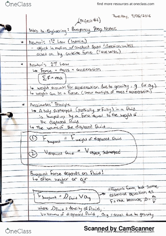 EG 10111 Lecture 2: Engineering Lecture: Buoyancy Prep Notes thumbnail