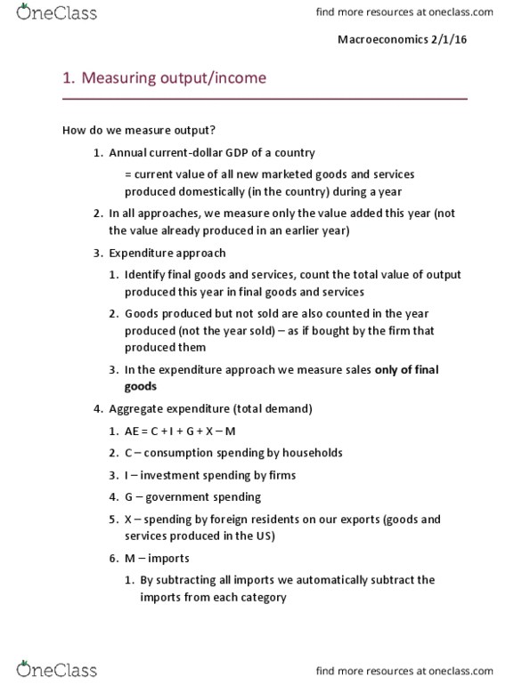 ECON 104 Lecture Notes - Lecture 4: Gross Domestic Product, Xm Satellite Radio, Income Approach thumbnail