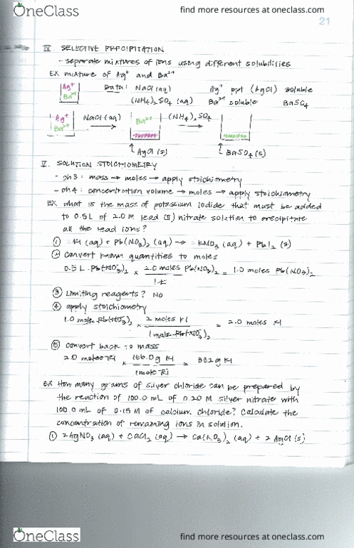 CHEM 1A Lecture Notes - Lecture 8: Potassium Iodide, Silver Chloride, Calcium Chloride thumbnail