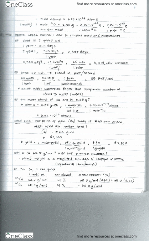 CHEM 1A Lecture Notes - Lecture 3: Molar Mass, Natural Abundance, Hemoglobin thumbnail