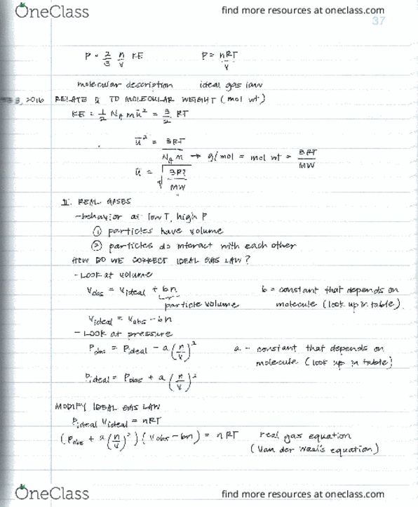 CHEM 1A Lecture Notes - Lecture 13: Ideal Gas Law, Real Gas, Reaction Rate thumbnail