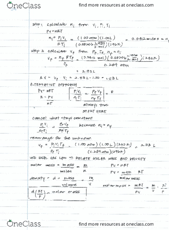 CHEM 1A Lecture Notes - Lecture 12: Molar Mass, Partial Pressure, Torr thumbnail