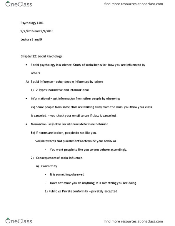 PSYC 1101 Lecture Notes - Lecture 9: Dependent And Independent Variables thumbnail