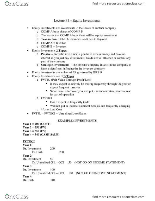 BU487 Lecture Notes - Lecture 1: Portfolio Investment, Income Statement thumbnail