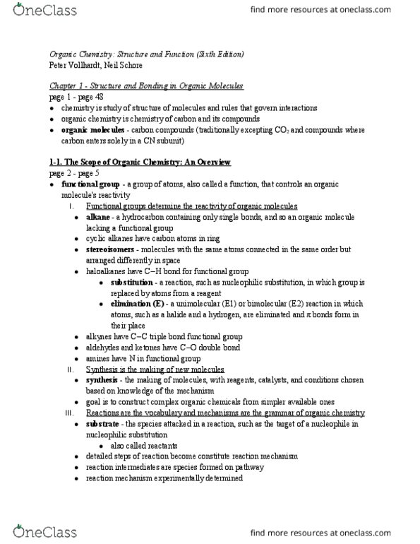 CHEM 140A Chapter 1: Chapter 1 - Structure and Bonding in Organic Molecules thumbnail