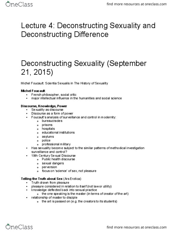 RELG 271 Lecture 4: Lecture 4- Deconstructing Sexuality and Deconstructing Difference thumbnail