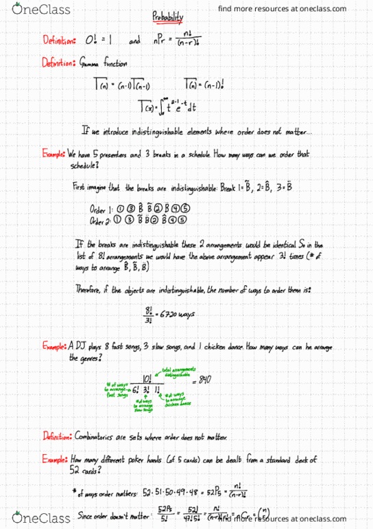 STATS 2D03 Lecture Notes - Lecture 3: Gamma Function, Npr thumbnail