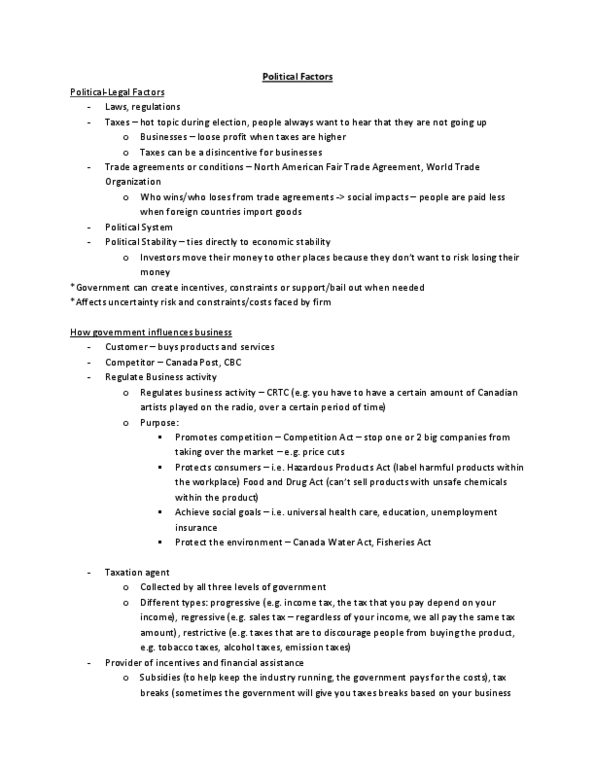 BU111 Lecture Notes - Environment And Climate Change Canada thumbnail