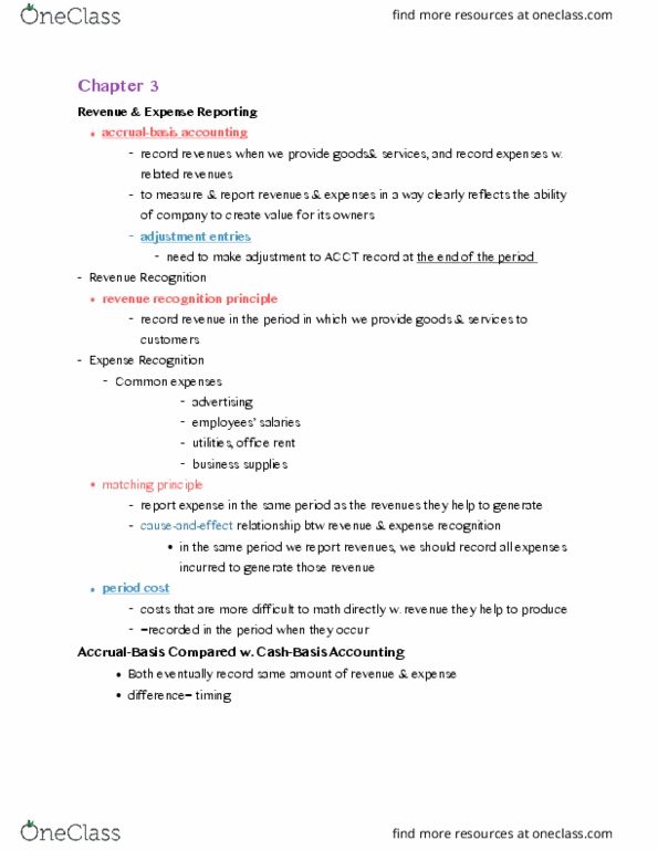 ACCT 2013 Chapter Notes - Chapter 3: Accrual, Deferral, Deferred Income thumbnail