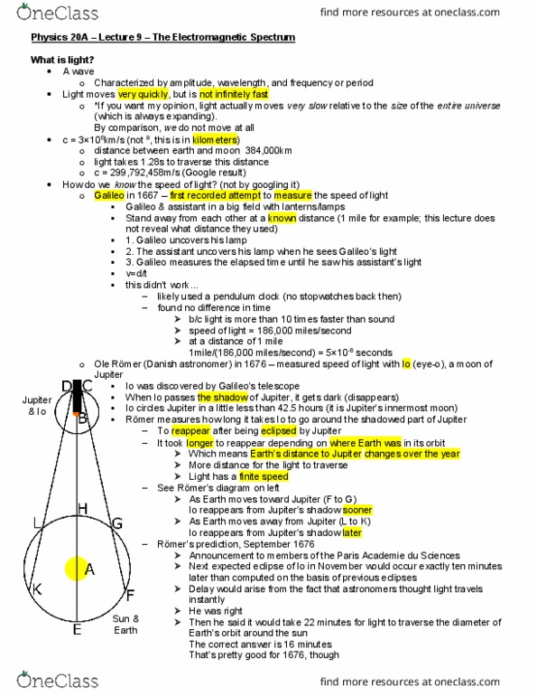 PHYSICS 20A Lecture Notes - Lecture 9: Pendulum Clock, Roygbiv, Photon thumbnail