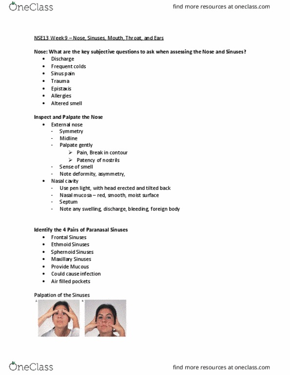 NSE 13A/B Lecture Notes - Lecture 9: Sublingual Gland, Vagus Nerve, Dental Hygienist thumbnail