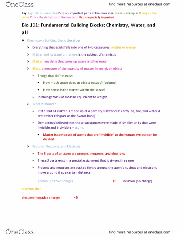 BIO 101 Chapter Notes - Chapter 2: Electron Shell, Hydrogen Bond, Chemical Bond thumbnail