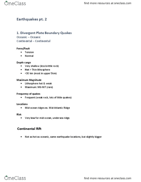 EOSC 114 Lecture Notes - Lecture 7: Fault Scarp, Asthenosphere, 32X thumbnail