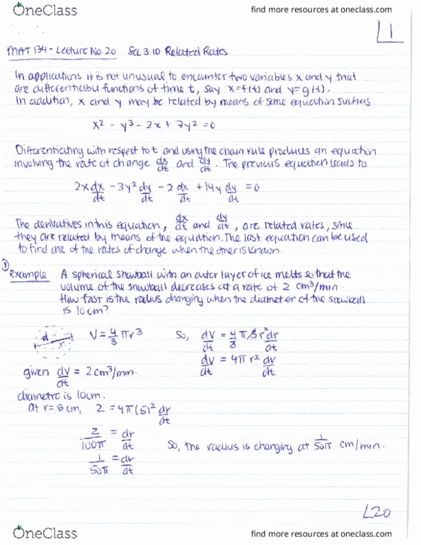 MAT134Y5 Lecture 20: Lecture No.20 thumbnail