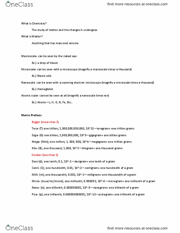 CHEM 1210 Lecture Notes - Lecture 1: Decimal Mark, Significant Figures, Scanning Electron Microscope thumbnail