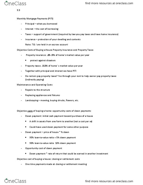 FHCE 2100 Lecture Notes - Lecture 10: Finance Charge, Tax Rate, Down Payment thumbnail