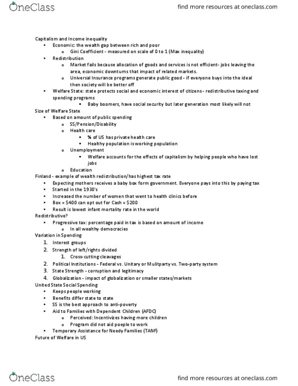 PLS 202 Lecture Notes - Lecture 12: Gini Coefficient, Baby Boomers, Infant Mortality thumbnail