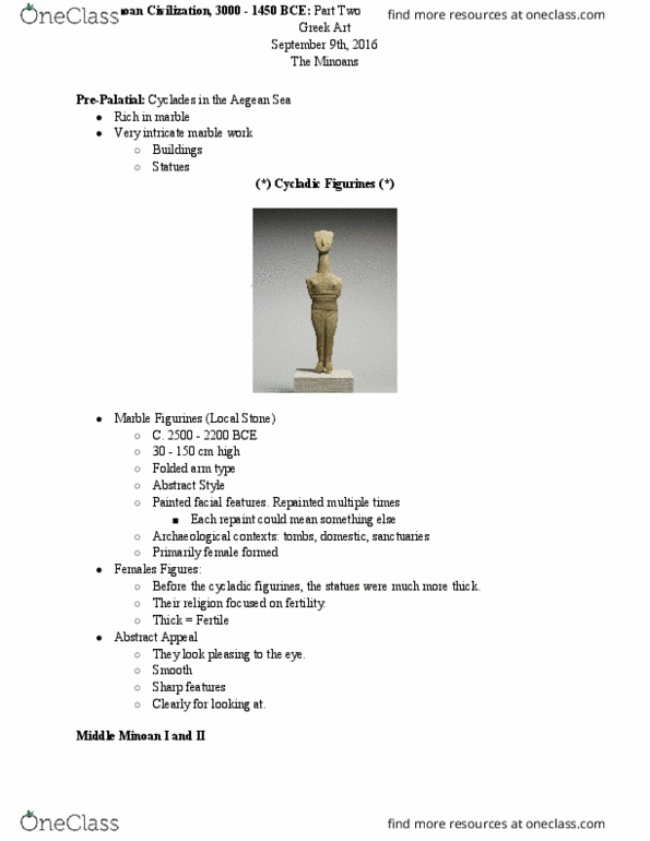 CLASSICS 2B03 Lecture 2: The Minoan Civilization: Cyclades and the Minoans thumbnail