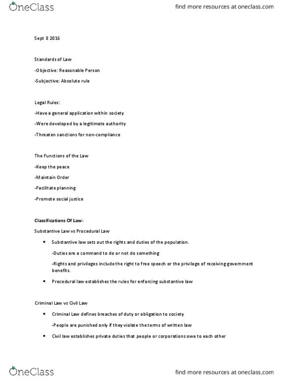 MANAGMNT 260 Lecture Notes - Lecture 1: Precedent, Commerce Clause, Double Jeopardy thumbnail