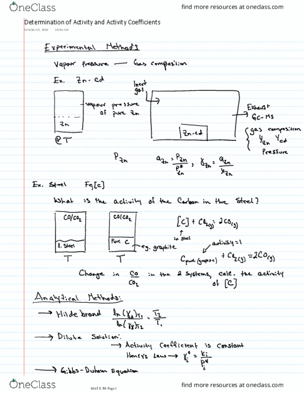 MAT E301 Lecture 18: 18 Determination of Activity and Activity Coefficients thumbnail