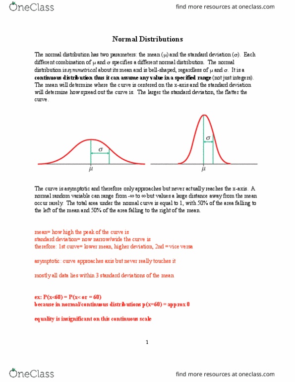 MGCR 271 Lecture Notes - Lecture 2: Standard Deviation, Probability Distribution, Random Variable thumbnail