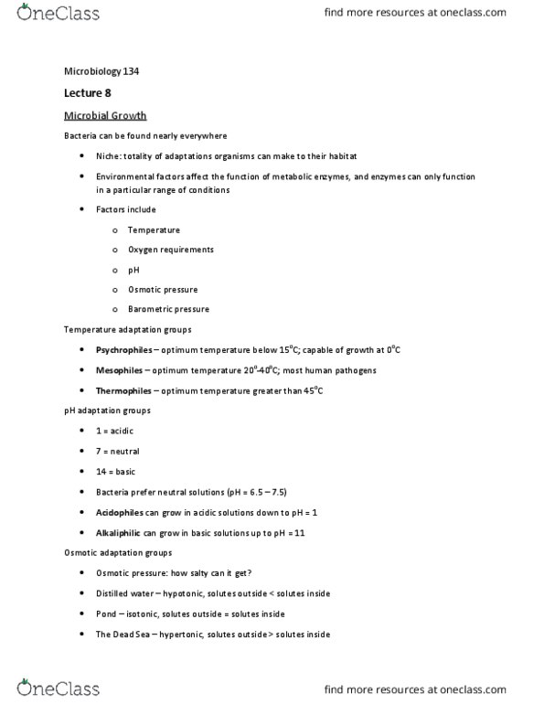 BIOL 134 Lecture Notes - Lecture 8: Peroxidase, Catalase, Superoxide Dismutase thumbnail