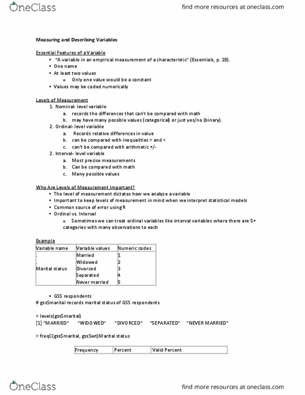 POS 3703 Lecture Notes - Lecture 3: Descriptive Statistics, Likert Scale, Standard Deviation thumbnail