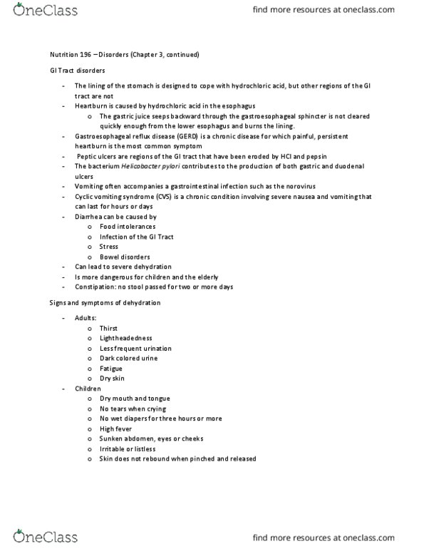 HN 196 Lecture Notes - Lecture 4: Xerostomia, Triticale, Gluten thumbnail