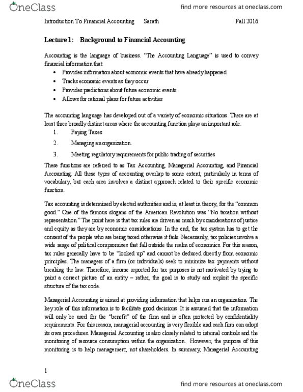 33:010:272 Lecture Notes - Lecture 1: Chicago Board Options Exchange, Financial Statement, Certified Public Accountant thumbnail