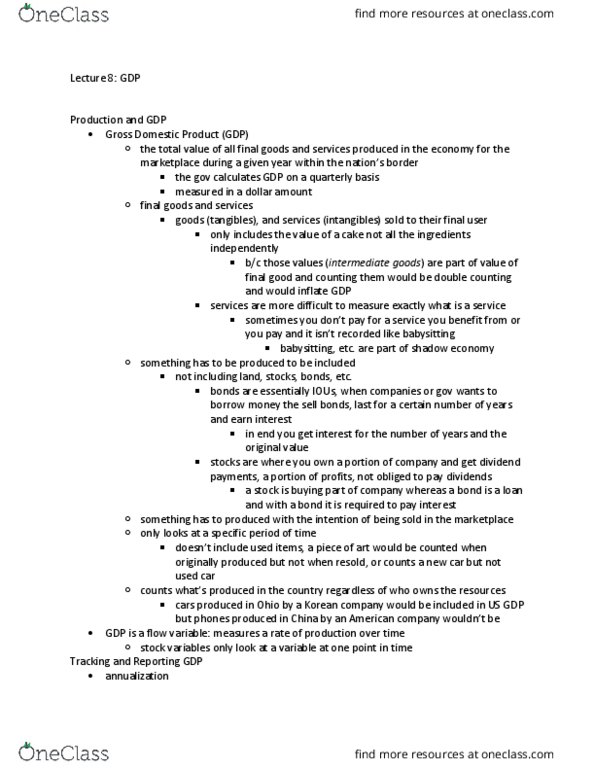 ECON-UA 1 Lecture Notes - Lecture 8: Investment Goods, Transfer Payment, Human Capital thumbnail