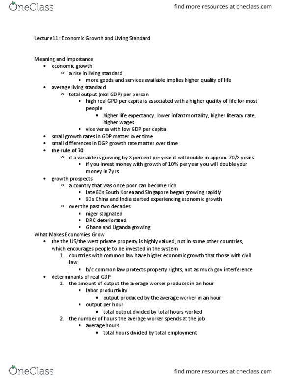 ECON-UA 1 Lecture Notes - Lecture 11: Infant Mortality thumbnail