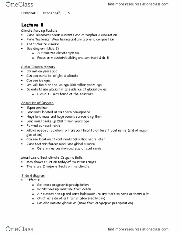 ENV234H1 Lecture Notes - Lecture 9: Volcanism, Mount Pinatubo, Reflectance thumbnail