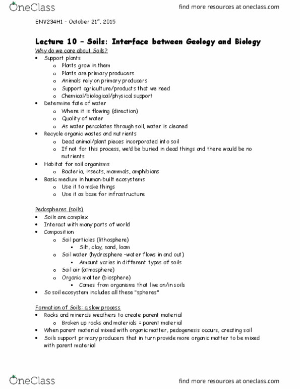 ENV234H1 Lecture Notes - Lecture 10: Acrisol, Soil Biology, Solonetz thumbnail