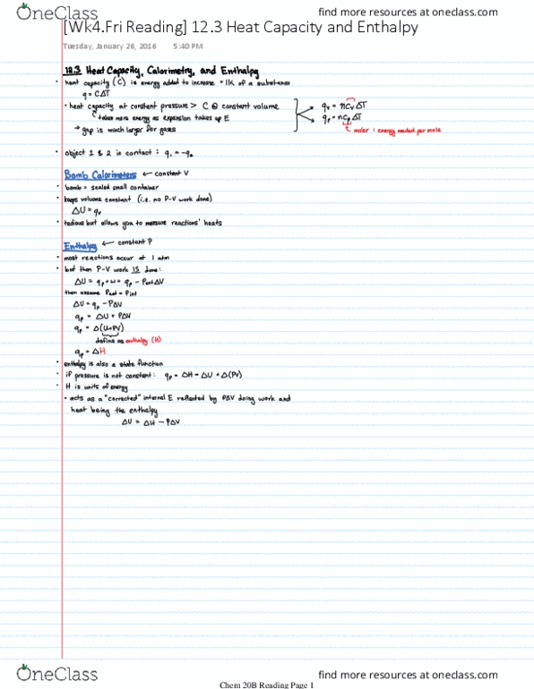 CHEM 20B Chapter 12: [Wk4.Fri Reading] 12.3 Heat Capacity and Enthalpy thumbnail