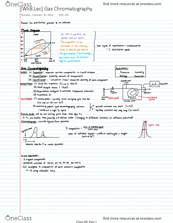 CHEM 20L Lecture Notes - Lecture 8: Gas Chromatography thumbnail