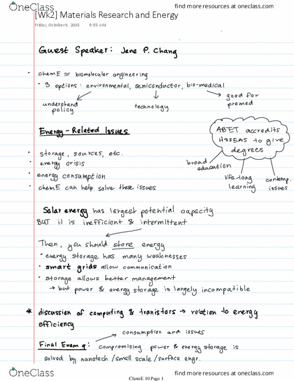 CH ENGR 10 Lecture 2: [Wk2] Materials Research and Energy thumbnail