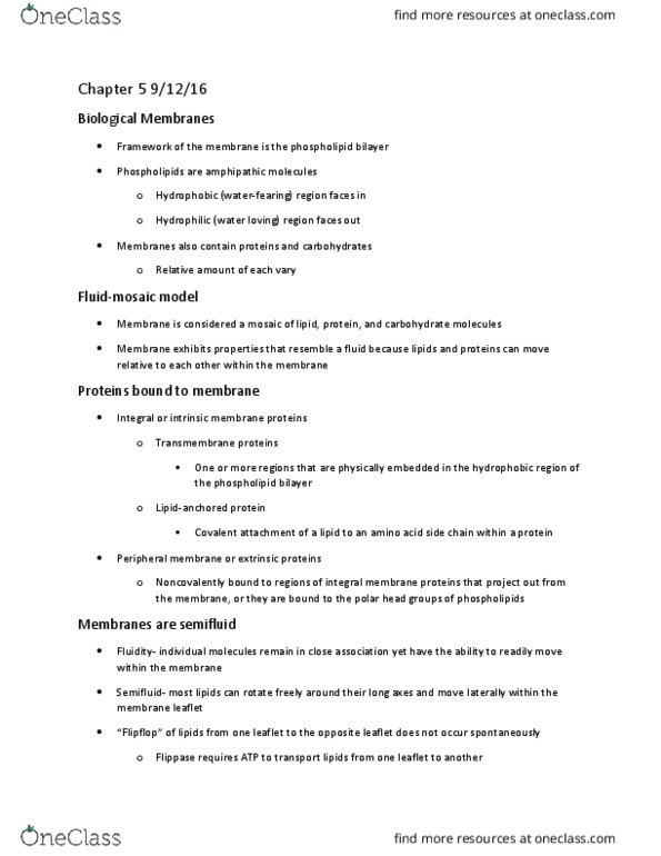 BIO-1801 Lecture Notes - Lecture 9: Transmission Electron Microscopy, Glycoprotein, Endomembrane System thumbnail