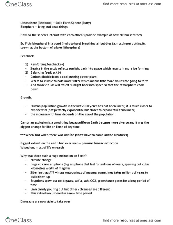 ESS205H1 Lecture Notes - Lecture 1: Pleistocene, Homo Erectus, Geologic Time Scale thumbnail