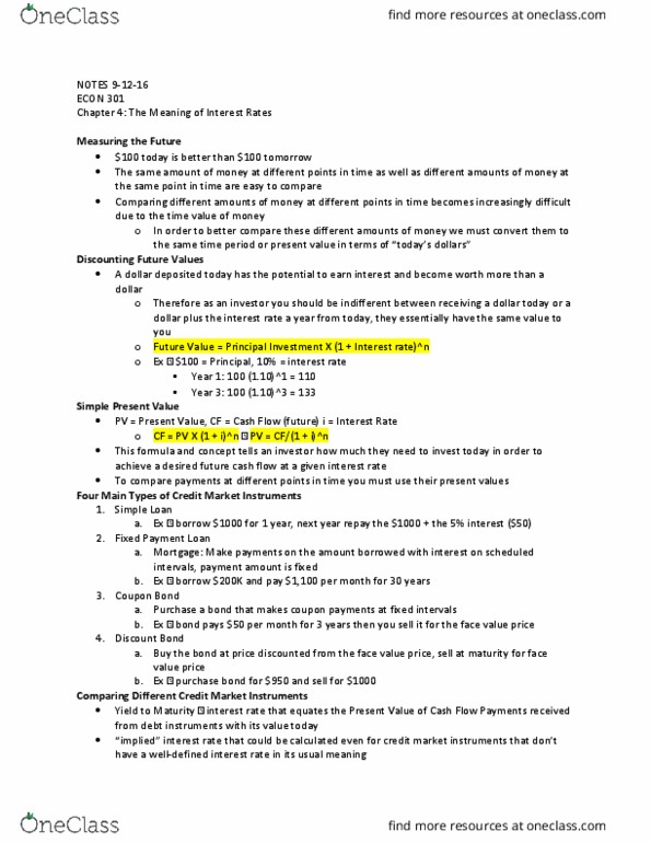 ECO 301 Lecture Notes - Lecture 4: Cash Flow thumbnail