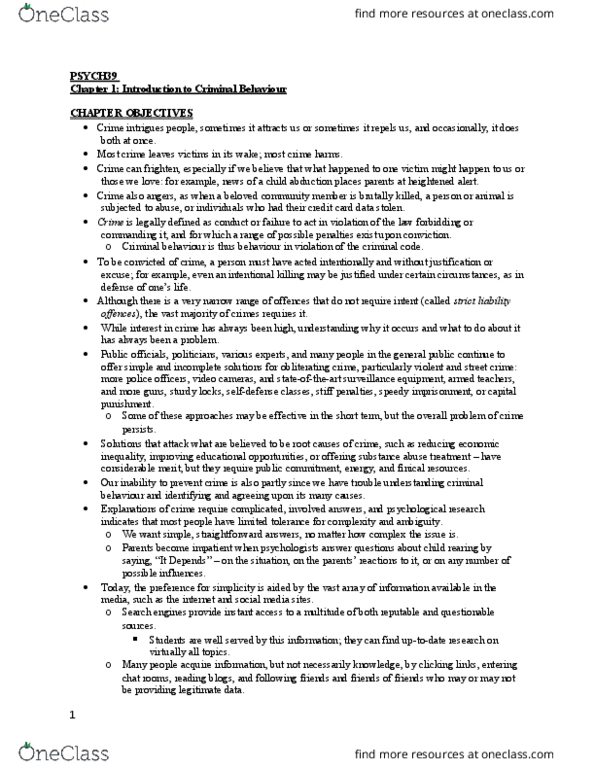 PSYC39H3 Chapter Notes - Chapter 1: World Health Organization, Intellectual Disability, Arson thumbnail