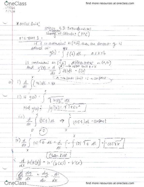 MATH 2B Lecture Notes - Lecture 5: Antiderivative thumbnail