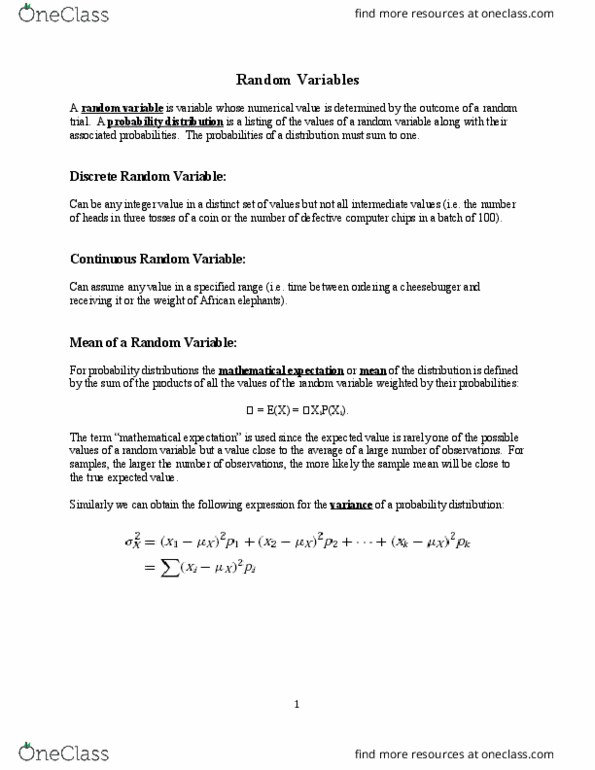 MGCR 271 Lecture Notes - Lecture 6: Linear Combination, Random Variable, Cheeseburger thumbnail