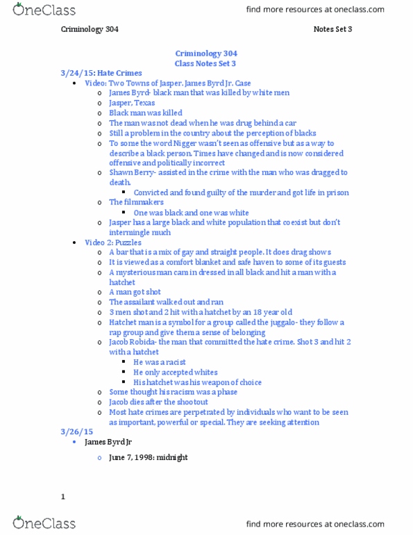 SOCI 304 Lecture Notes - Lecture 21: Social Disorganization Theory, Mail Order, Social Control Theory thumbnail