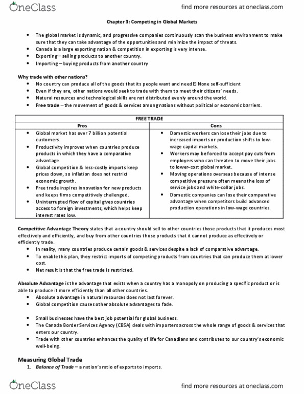 AFM131 Chapter Notes - Chapter 3: Complex Differential Form, General Agreement On Tariffs And Trade, Offshoring thumbnail