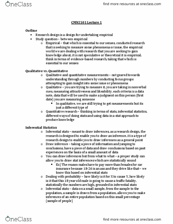 CMN 2101 Lecture Notes - Lecture 1: Post-It Note, Agenda-Setting Theory, Organizational Communication thumbnail