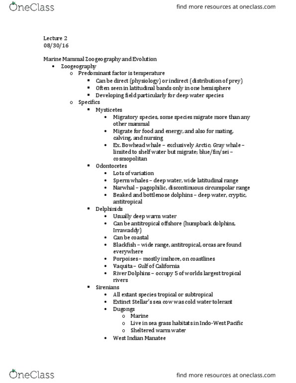 MSC 350 Lecture Notes - Lecture 2: Heat Transfer, Parasitic Drag, Biogeography thumbnail