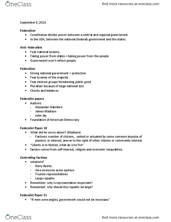 GOV 310L Lecture Notes - Lecture 3: Aid To Families With Dependent Children, Temporary Assistance For Needy Families, Enumerated Powers thumbnail